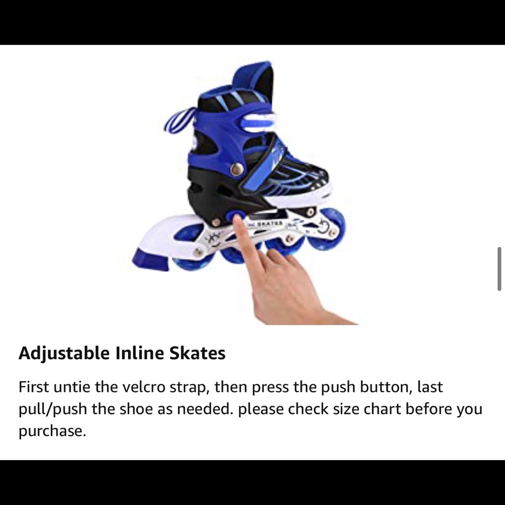 Blue Inline Skates with LED Wheels - Picture 12 of 13